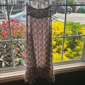 Sun & Shadow Maxi Skirt - Black and Red Pattern